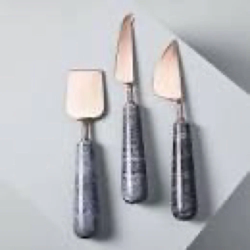 West Elm green cheese knives set